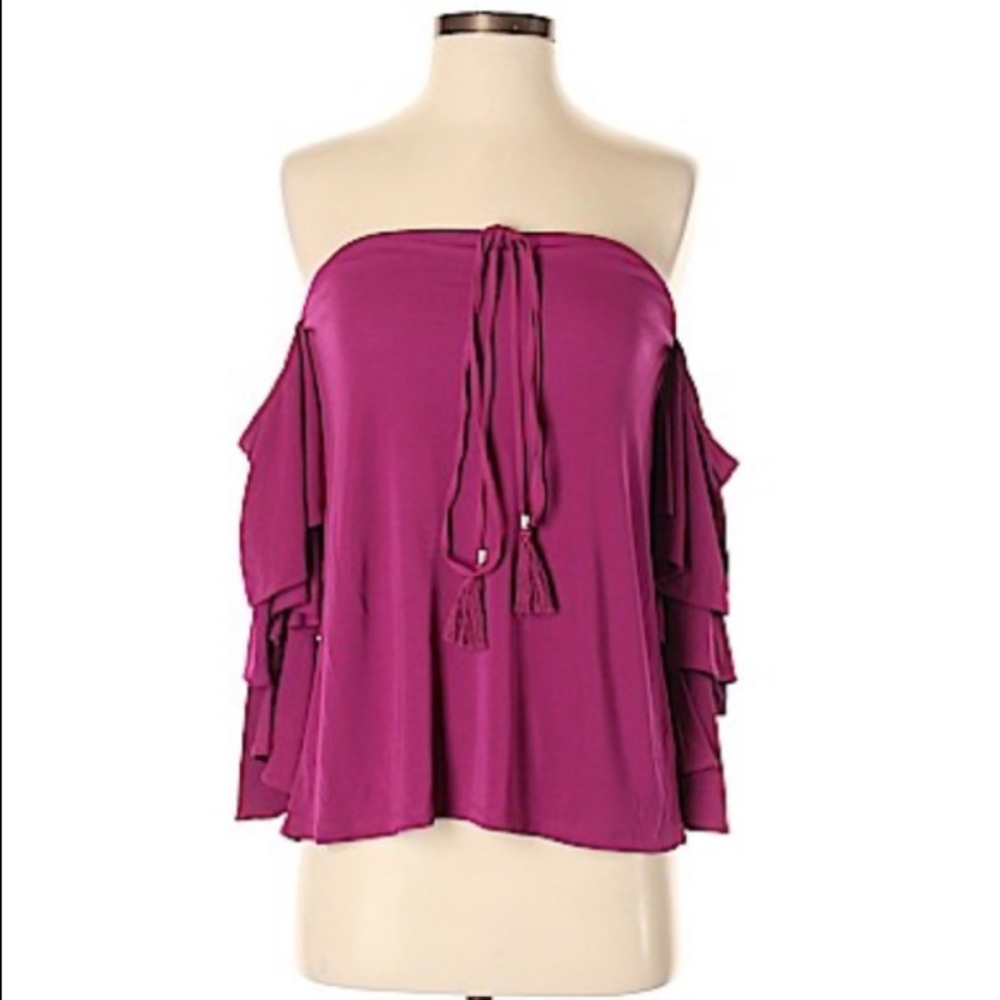 White House Black Market Fuchsia Top size 2